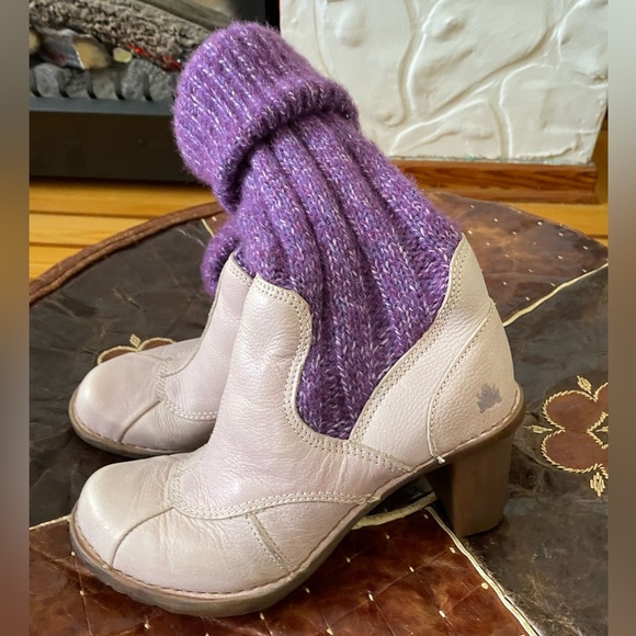 👠 Leather Block Heel Caminar Por La Vida Heeled Boot US 5 UE 38 👠 - Picture 7 of 7